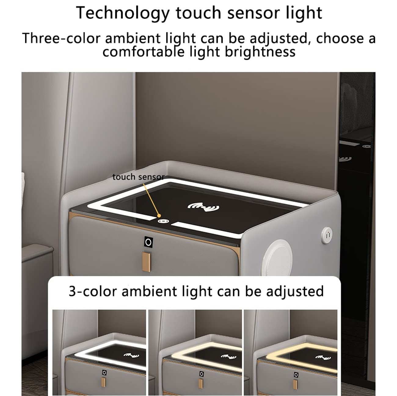 Amazon.co.jp: スマートナイトスタンドベッドサイドテーブル充電